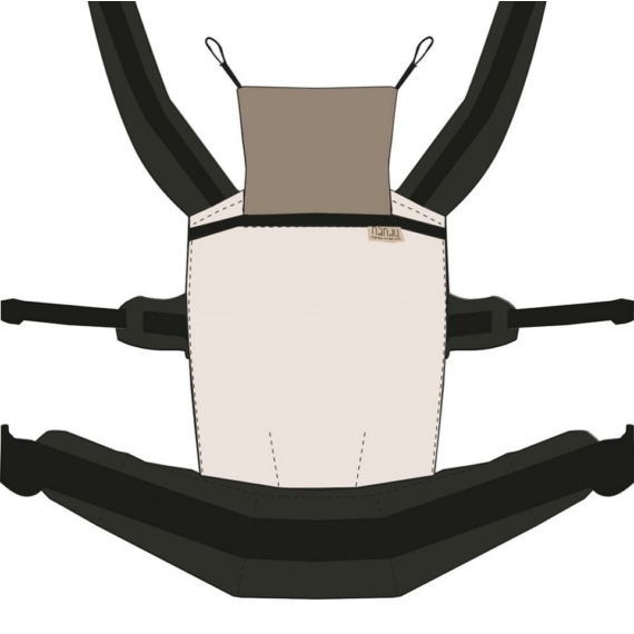 NANDU Bébi Csatos állítható hordozó - kendős nyersfehér-fekete